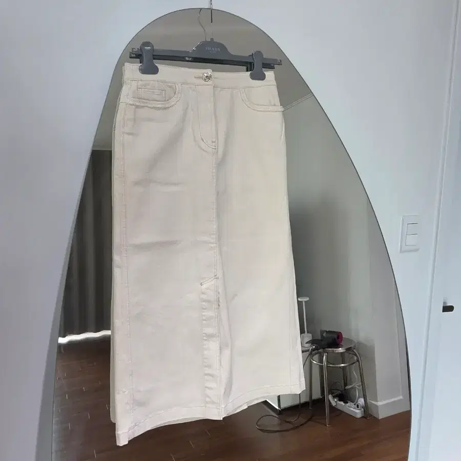 마인 프레이드 데님 스커트 오트밀 61