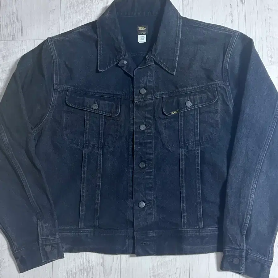 RRL LOT 271 블랙 데님 트러커 자켓 XXL