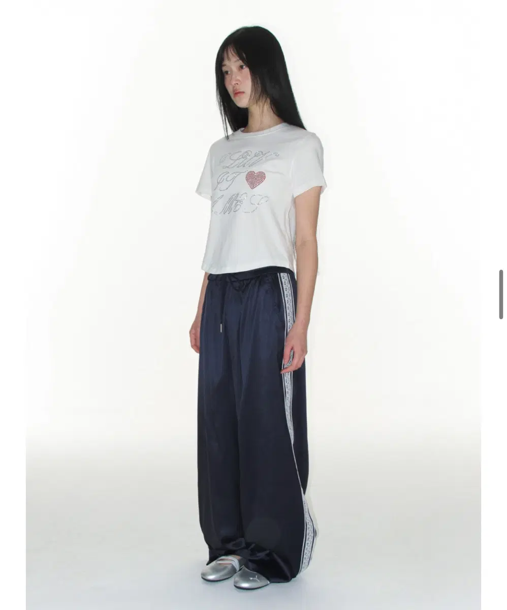 아메스 월드와이드 ames lace glossy pants navy 팬츠 바지