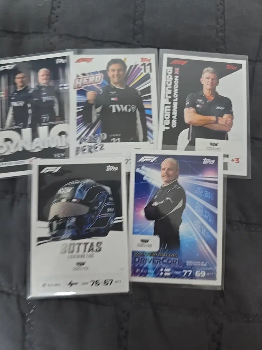 2026 Topps F1 Turbo Attax 캐딜락 페레즈 보타스 카드 5장 일괄