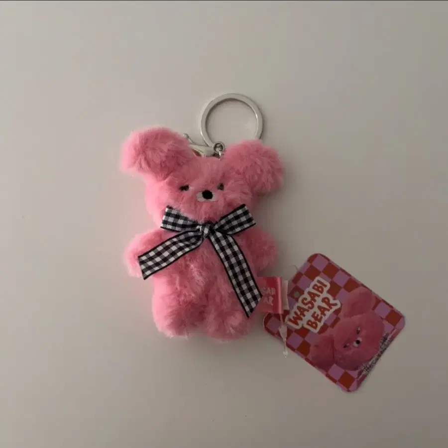 핑크 와사비베어 핑사비베어 8cm 인형 키링