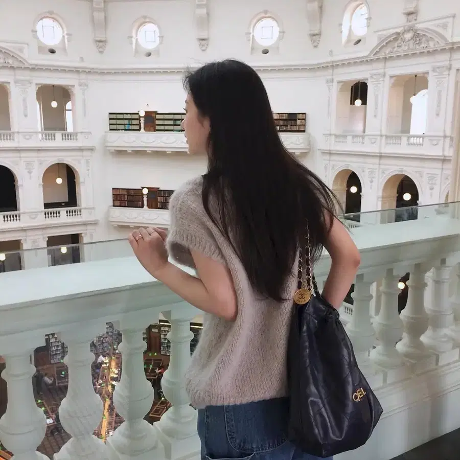 (새상품) 윤슬샵 알파카 베스트 포그 그레이