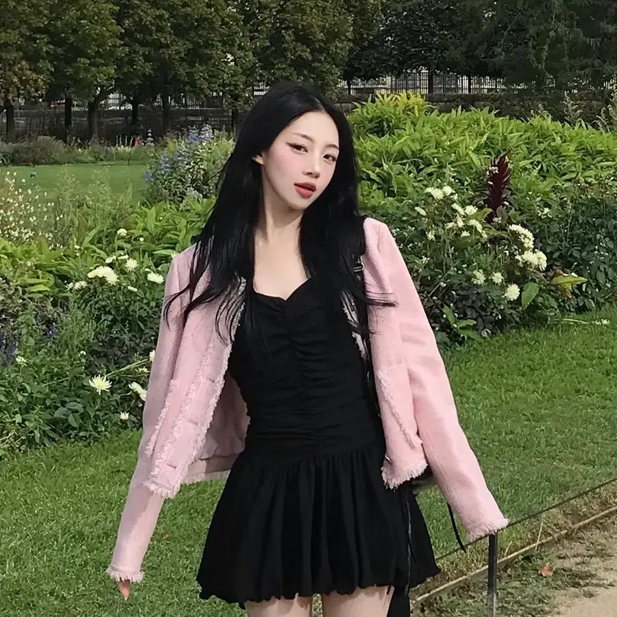 루에브르 핑크 트위드 자켓