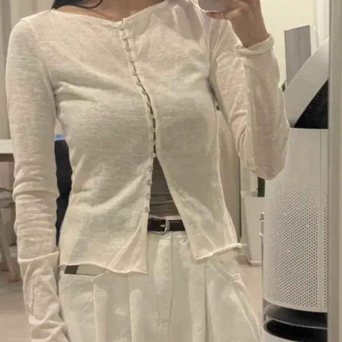 zara 러스틱 버튼 가디건st티셔츠