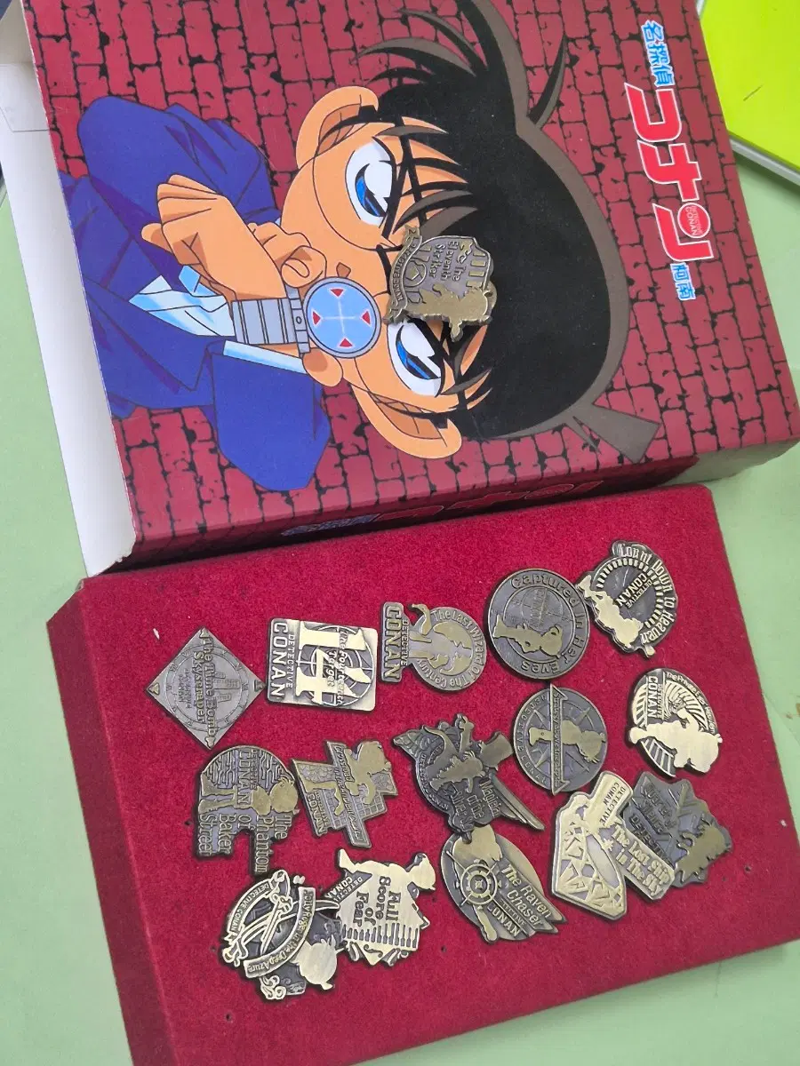 detective conan badge 15th+16 명탐정 코난 뱃지 16개 극장판