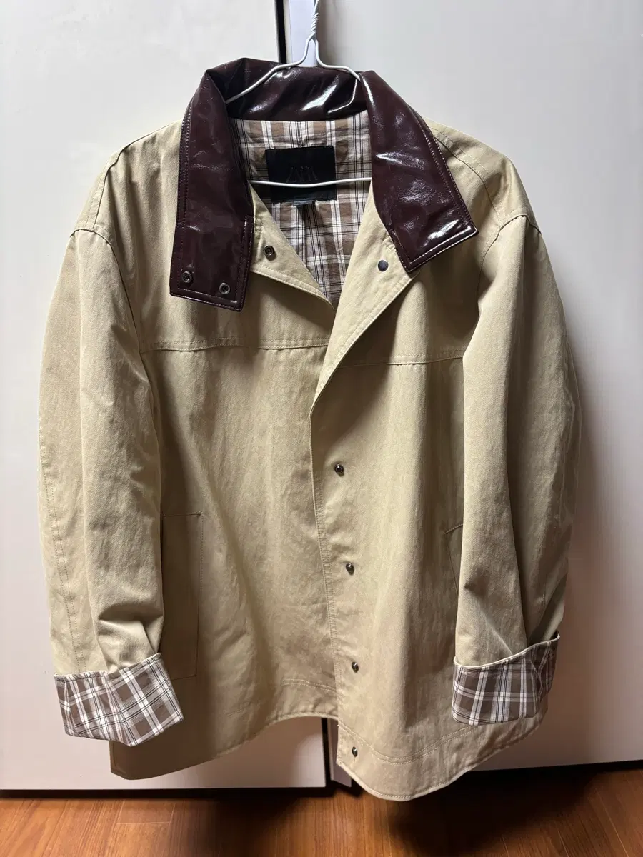 자라 zw collection 배색 칼라 자켓