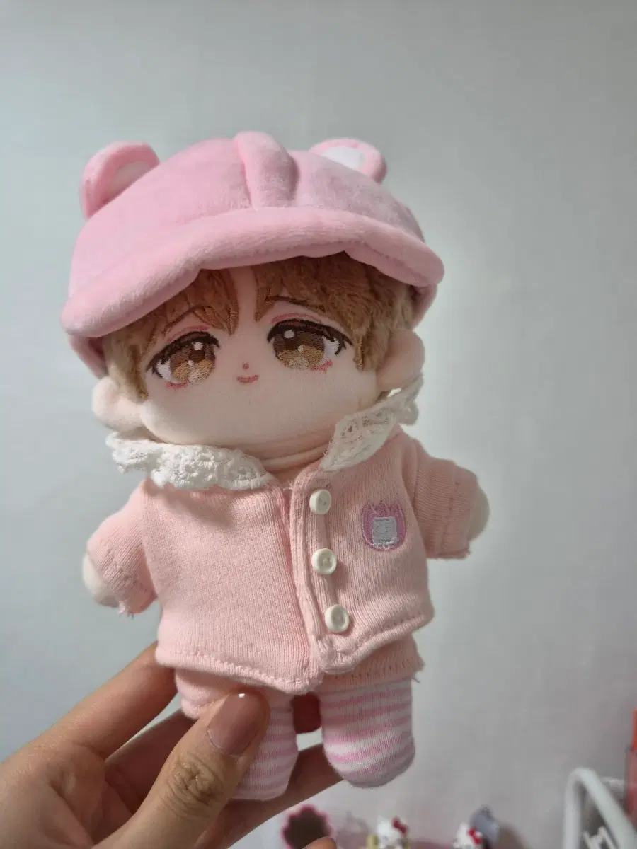 유치원복 세트 핑크 15cm 솜깅 인형옷
