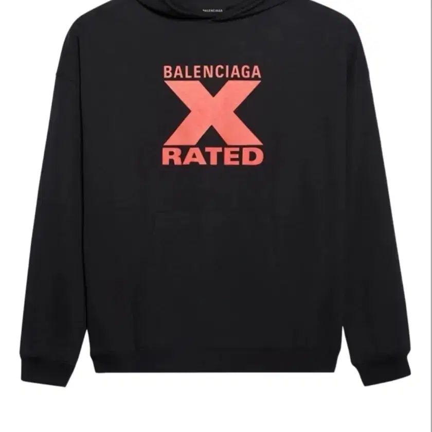 발렌시아가 X Rated 후드티 블랙