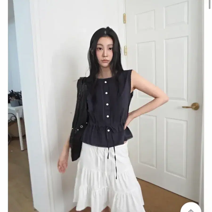 프롬뮤즈 블라우스 네이비