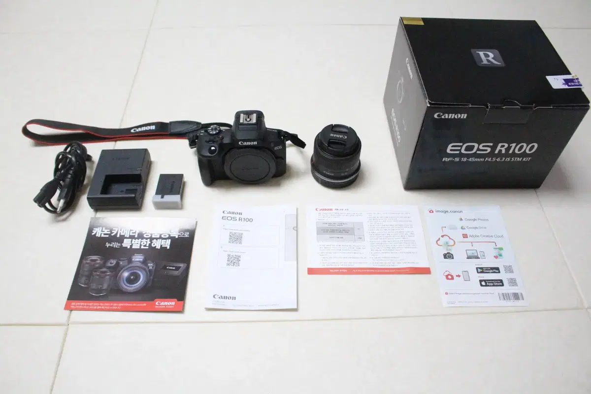 캐논 EOS R100 + RF-S 18-45mm IS STM 렌즈킷 풀박스