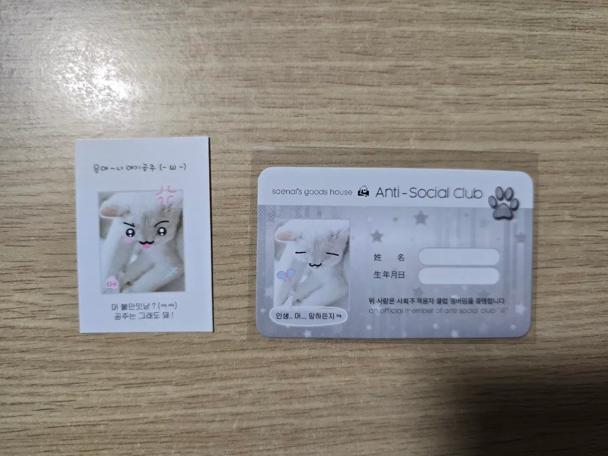 일러스트 일러스트레이터 석새날 작가님 사부자 아이디 카드 set