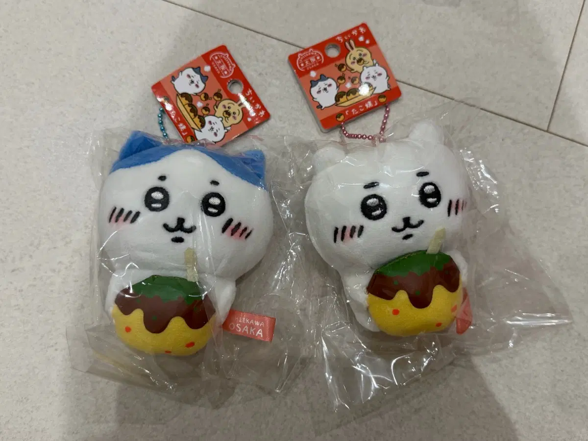 치이카와 오사카 한정 타코야키 마스코트 하치와레 2종