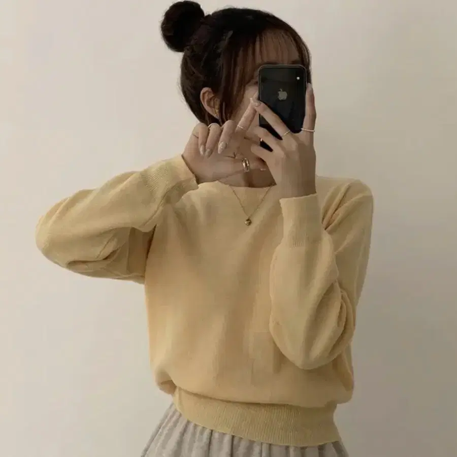 데일리 라운드 긴팔 니트