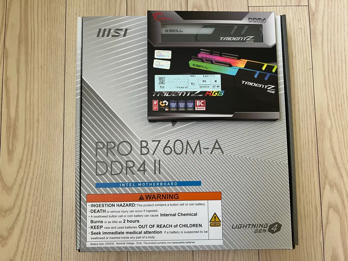 MSI B760M 메인보드,지스킬 DDR4 팝니다