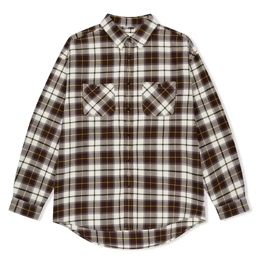 예스아이씨 Plop Check Shirt 체크 셔츠 브라운 XL