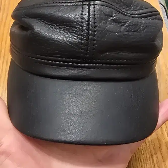 가죽 빵모자 블랙