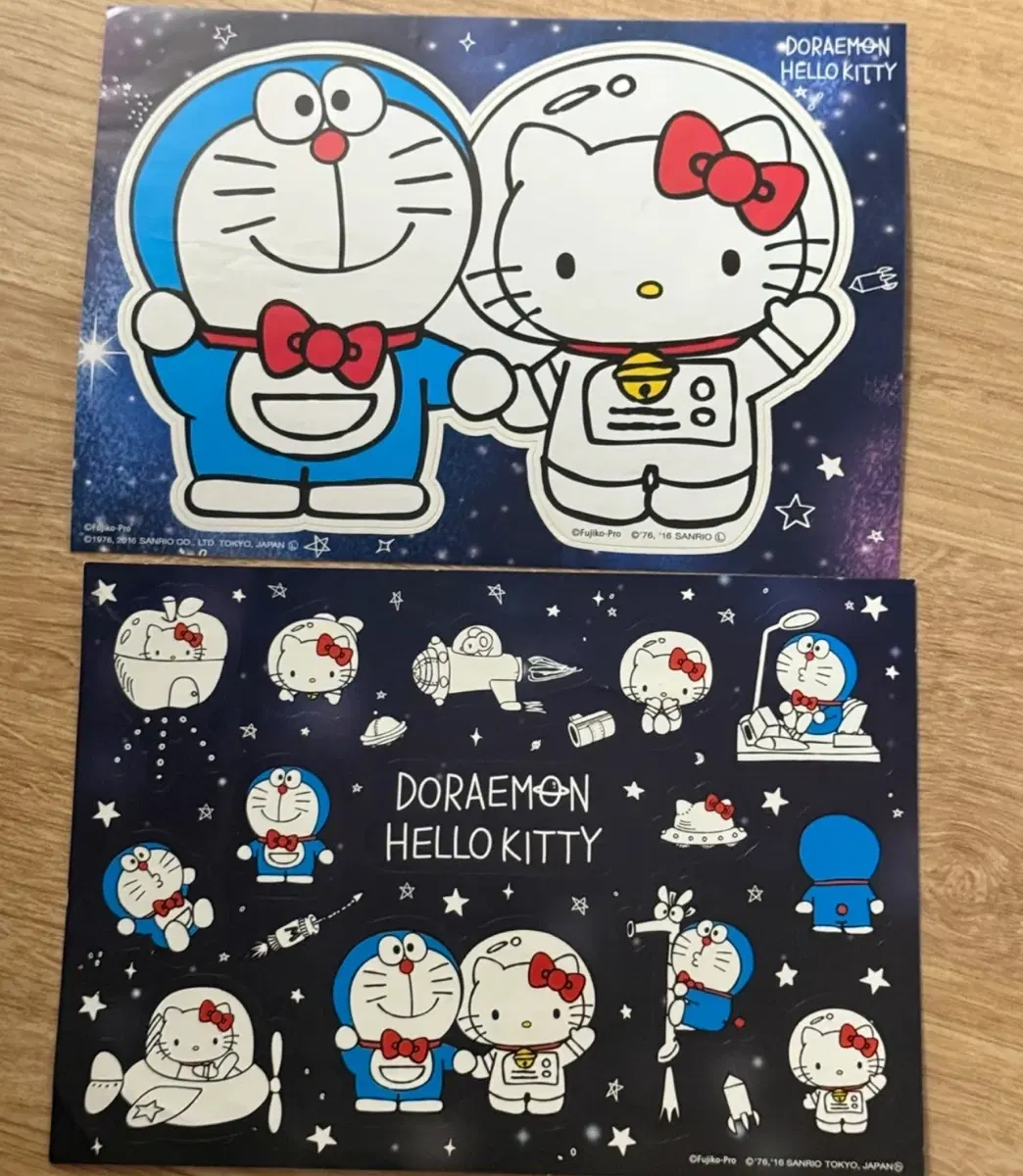 도라에몽 헬로키티 스티커 2종
