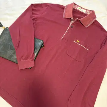 Golden Bear 남성용 긴팔 피케 셔츠 L 보르도