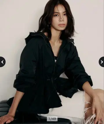 새상품 Arpege story 아르페쥬 스토리 퀼팅 페플럼 블루종