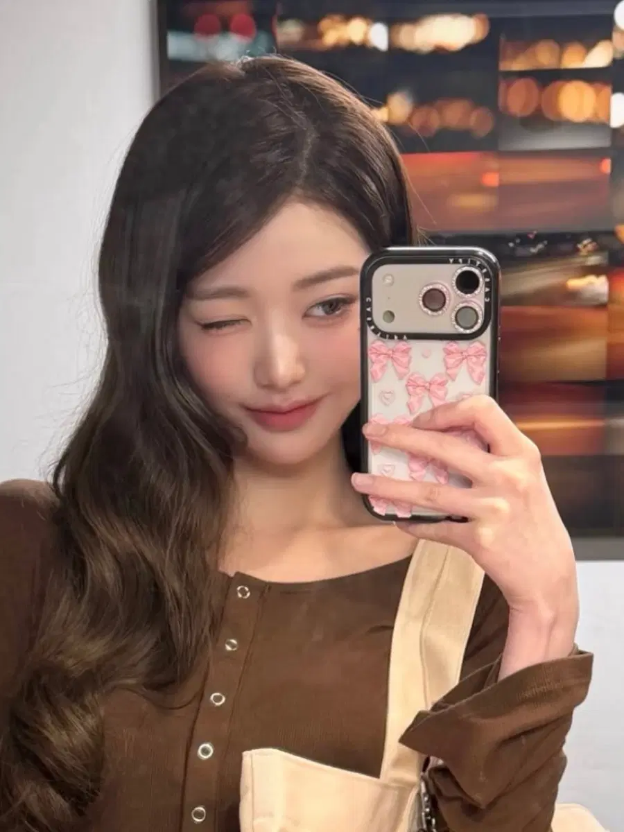케이스티파이 핑크 리본 17프로 케이스