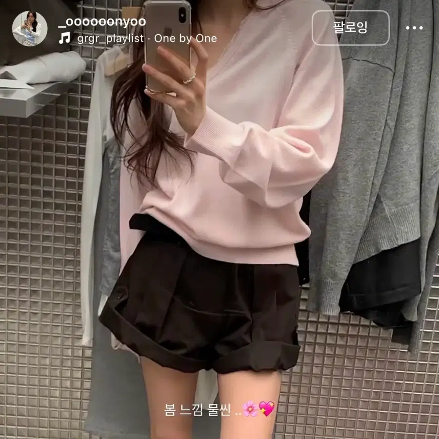 (1회착용) 로라로라 TURN UP SHORT PANTS BROWN 롤업 숏팬츠