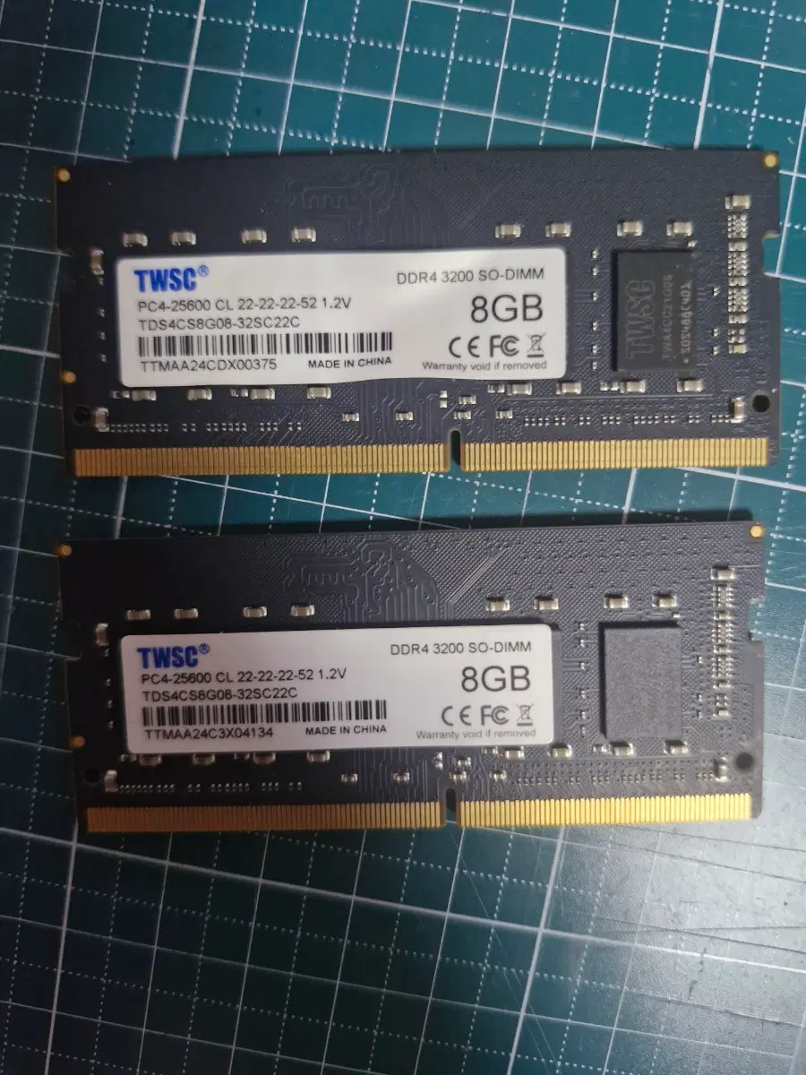 ddr4 16gb 8gb 2개 3200 노트북 램 판매합니다.