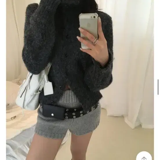 에이블리 하이넥 니트아우터 가디건