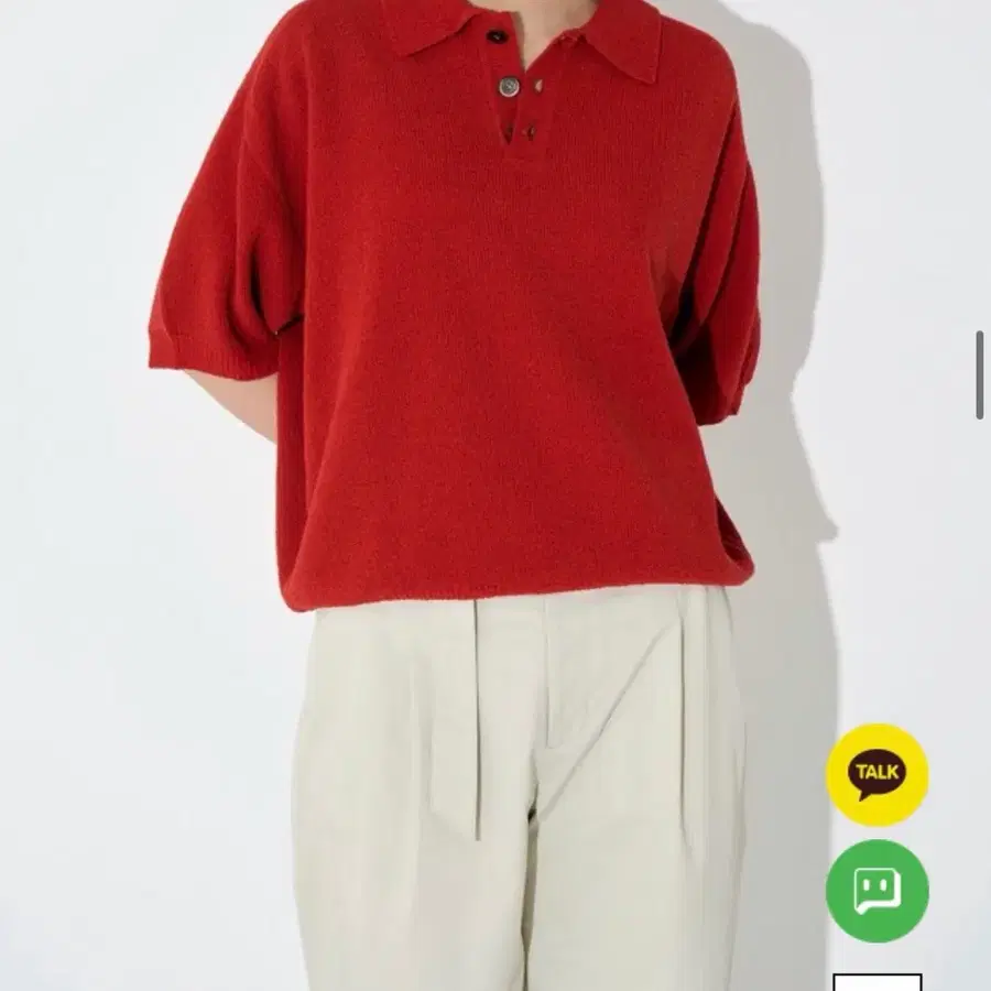 논블랭크 레드 반팔니트 XL