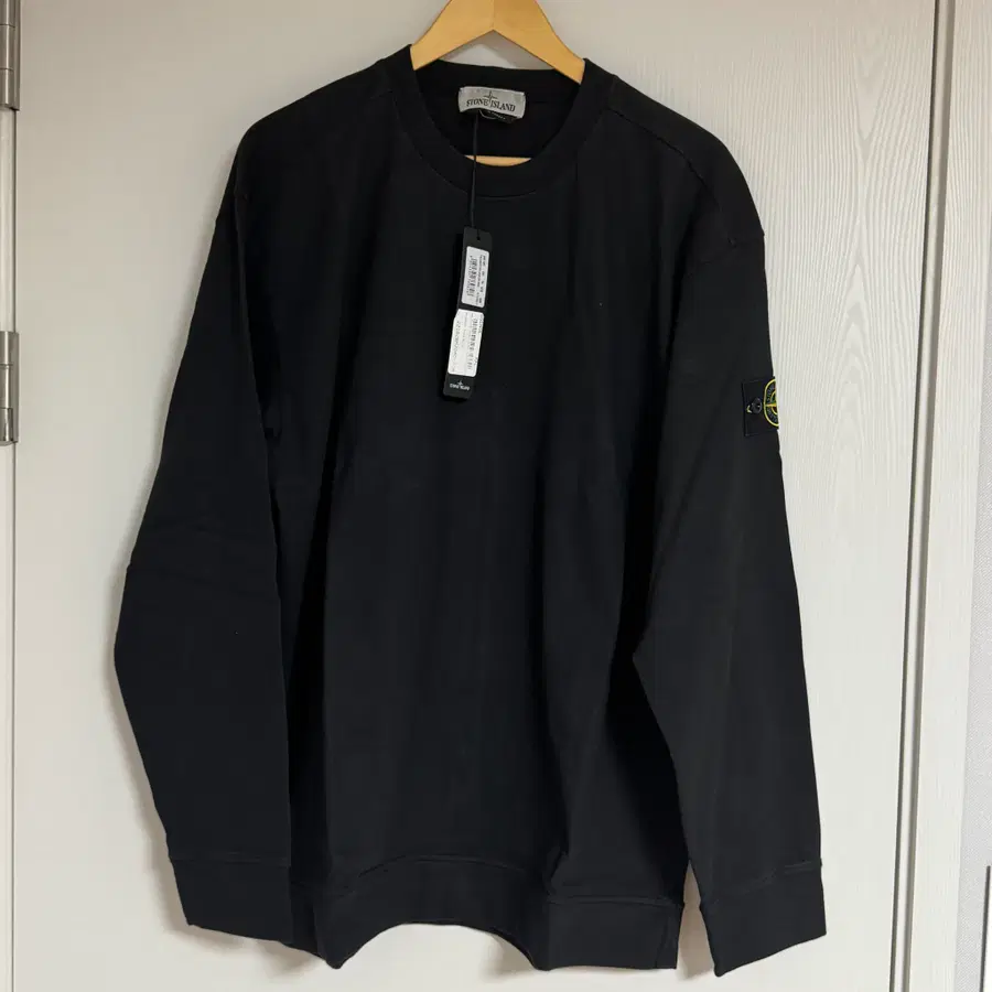 스톤아일랜드 63750 가먼트다이 헤비코튼 롱슬리브 티셔츠 블랙 XXL 2XL 스톤 Stone Island