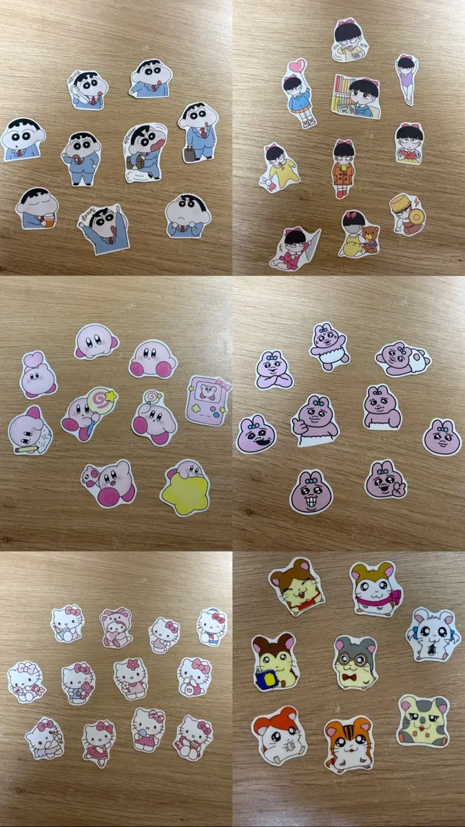 고전 만화 인컷 스티커들