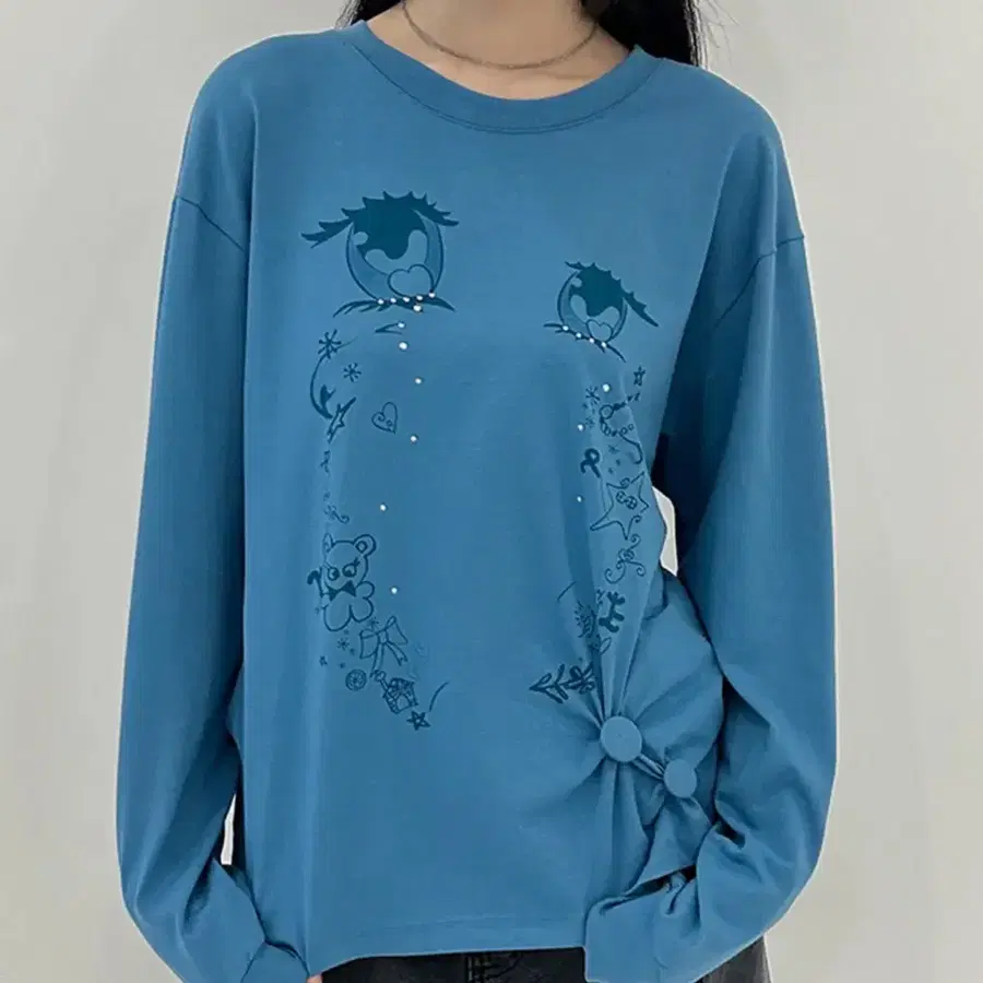 타입서비스 Cry Eyes Ruched Top [Blue]