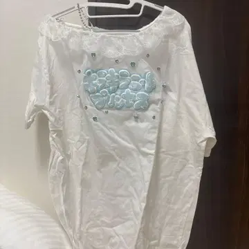 키라키라 니트 프린세스 반팔 T셔츠 화이트