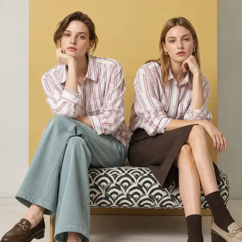 듀엘 스트라이프 셔츠