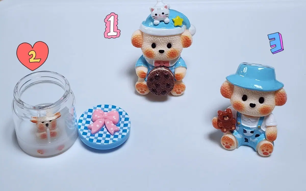 쿠키.곰돌이 강아지 피규어