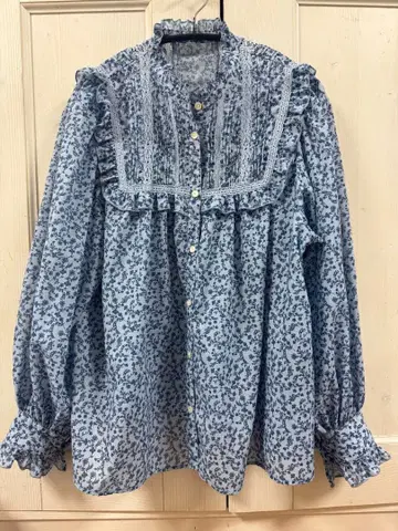 SLOBE IENA 레이스 핀턱 프릴 블라우스