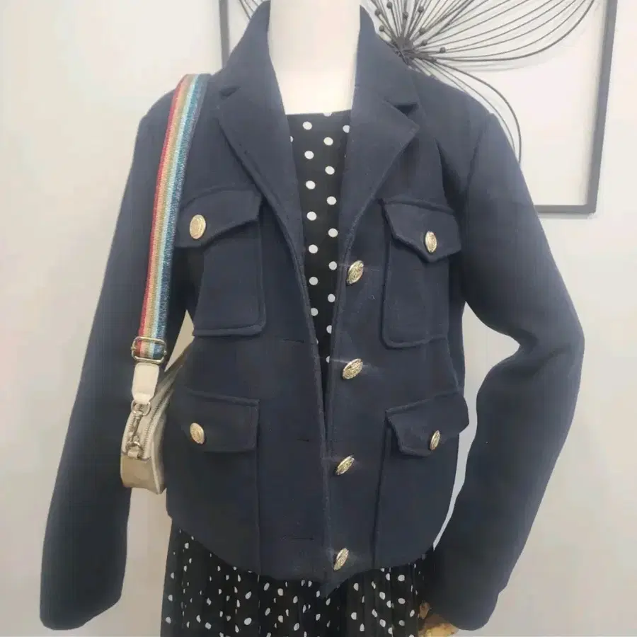 자라 ZARA 네이비 금장 버튼 자켓 M사이즈