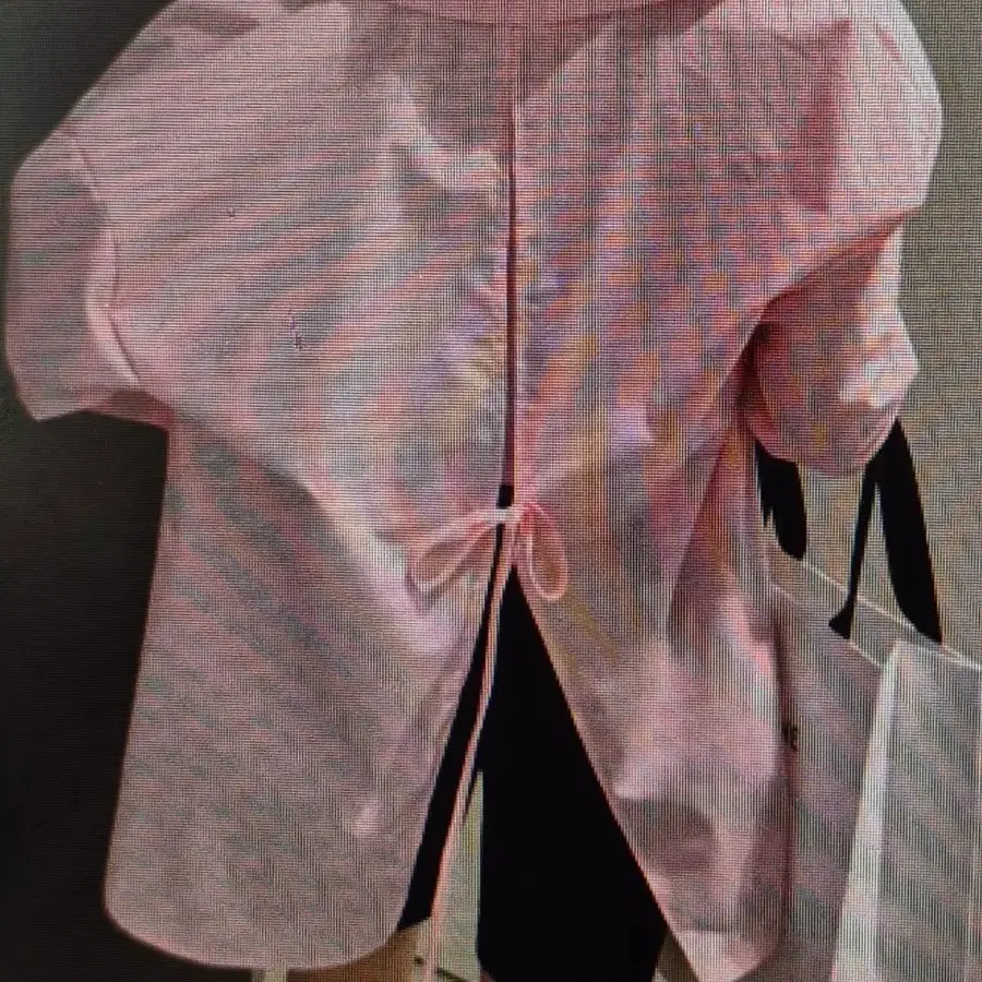 (해외배송)시크 디자인 백 슬릿 타이 루즈한 셔츠 2컬러