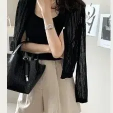 (미착용)데일리룩/스카시 시스루 가디건