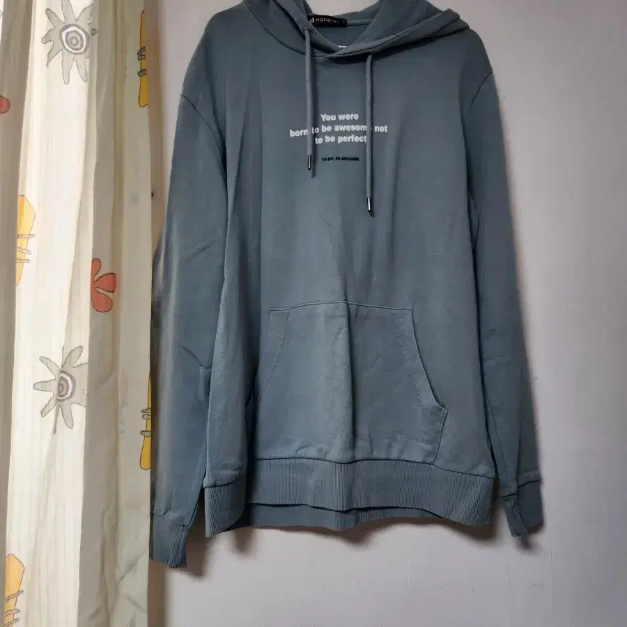 모노템 오버핏 후드티 블루 XL