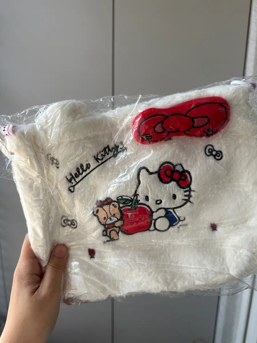 키티 복슬 가방 파우치