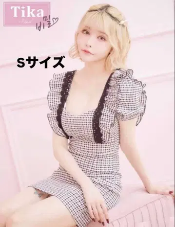 Tika 한국 드레스 깅엄 체크 패턴 미니 드레스 (S사이즈)