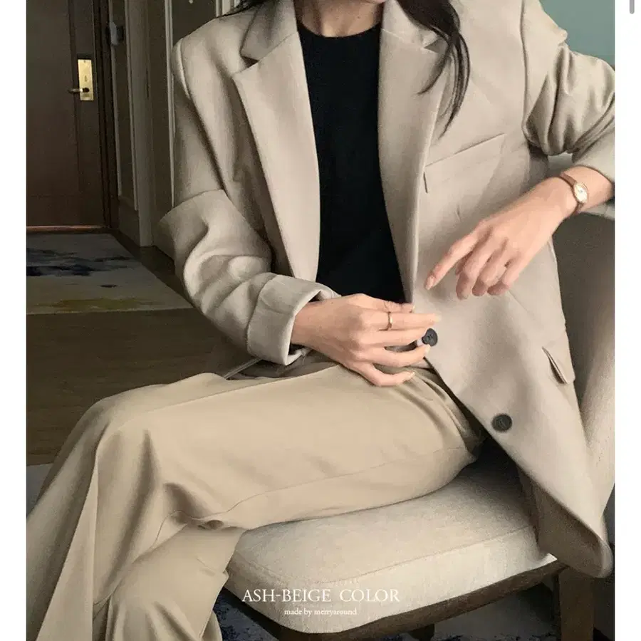 메리어라운드 페이보릿 클래식 자켓 애쉬베이지