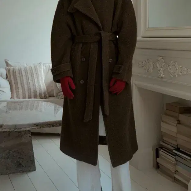 오버듀플레어 ALPACA BELTED DOUBLE COAT_BROWN