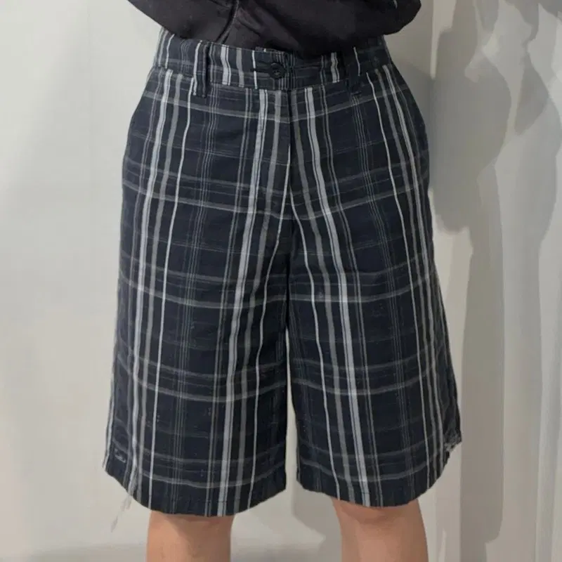32 오닐 남성용 체크 하프 팬츠 블랙