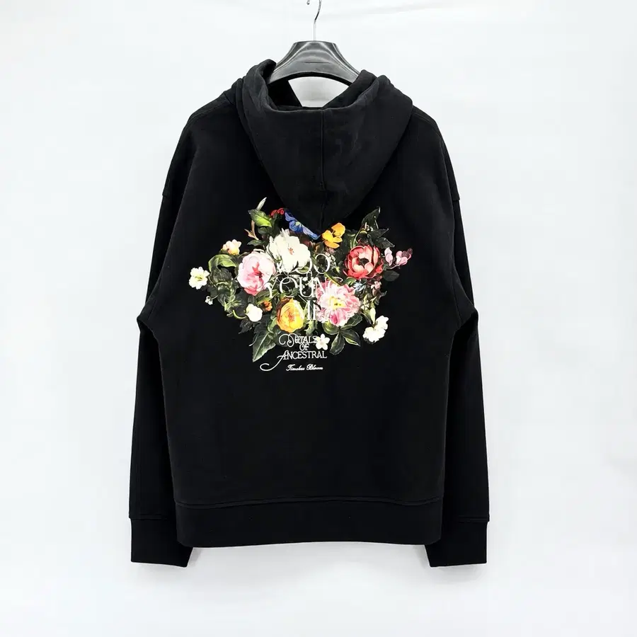 25FW 우영미 플라워 백로고 후드티 블랙