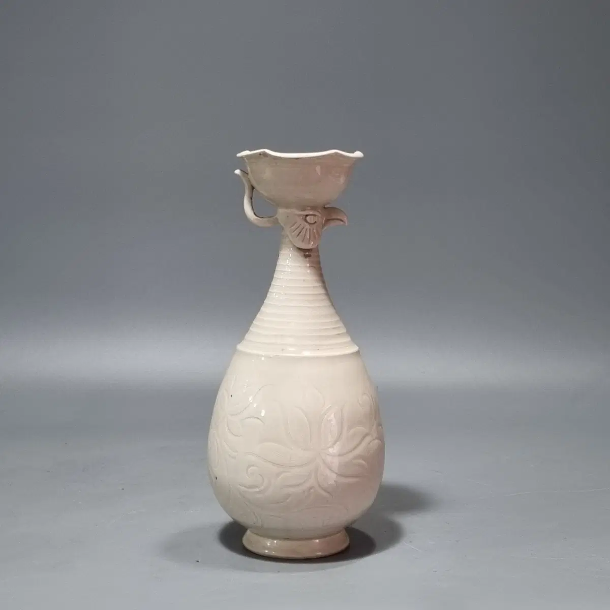 북송정요 백유 봉수 화구병. 고 28.7cm