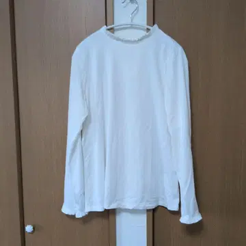 Canaria Style 프릴 넥 긴팔 티셔츠 화이트 L