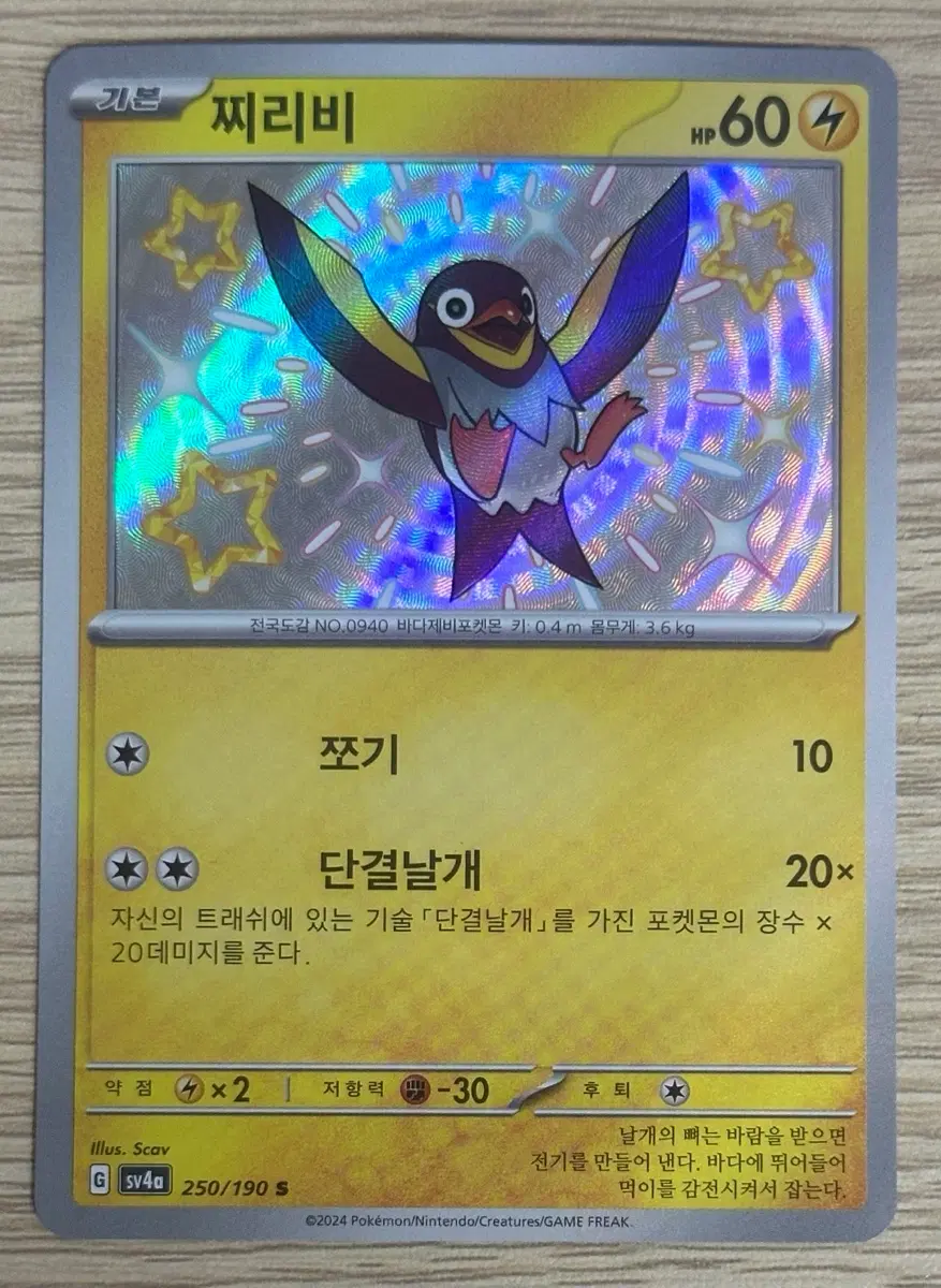 포켓몬 카드 찌리비 sv4a 250/190 이로치