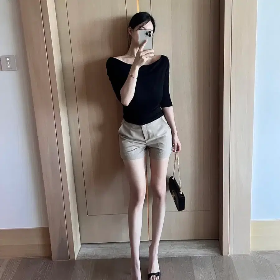 새상품) 더마농 made 자체제작 제논 하이웨이스트 트임 쇼츠 슬랙스 반바지 팬츠 S 베이지