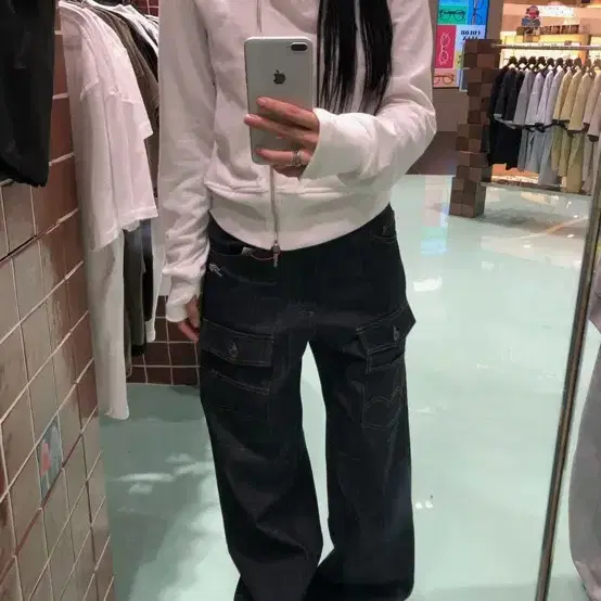 송이송이X탄산 프론트 빅포켓 데님팬츠